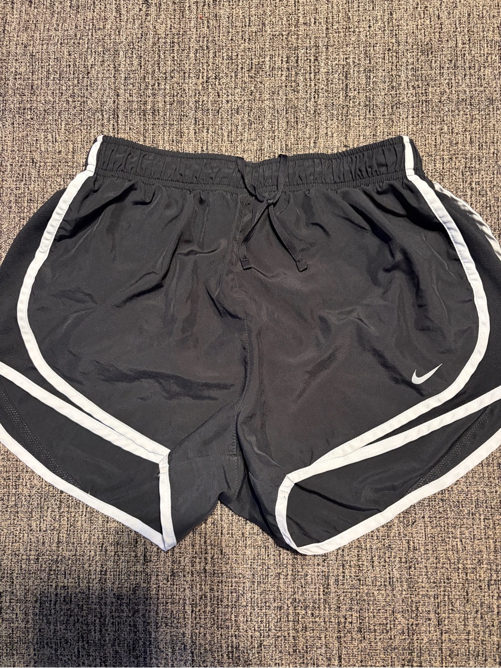 Nike Black Women’s Athletic Shorts with White Piping